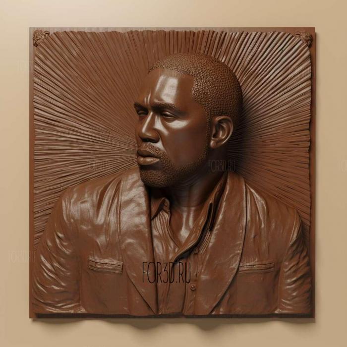 Kanye West 4 stl model for CNC